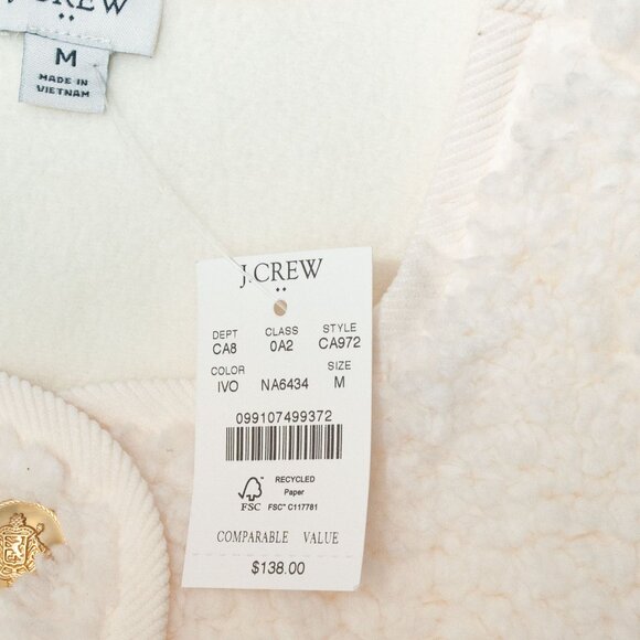 NWT J. Crew Lady Sherpa Jacket in Ivory size M - Picture 13 of 13